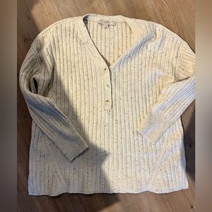 EUC - Loft Fleckled Henley Sweater
